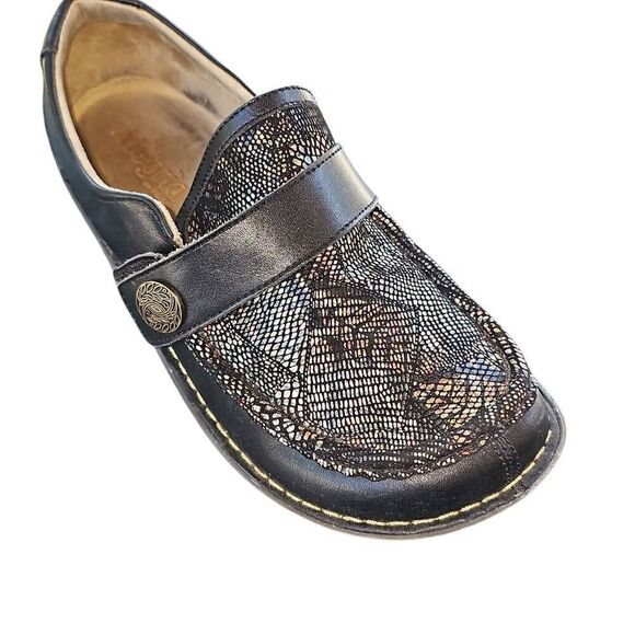 ALEGRIA MARIE CLOG LEAFER Black Loafers Slip on women Size 39 8-8.5 - Picture 1 of 11